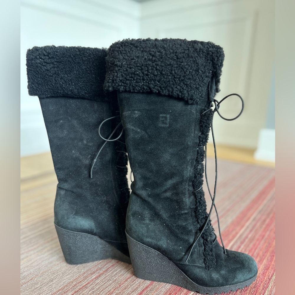 Fendi Suede Winter Boots with Shearling Top